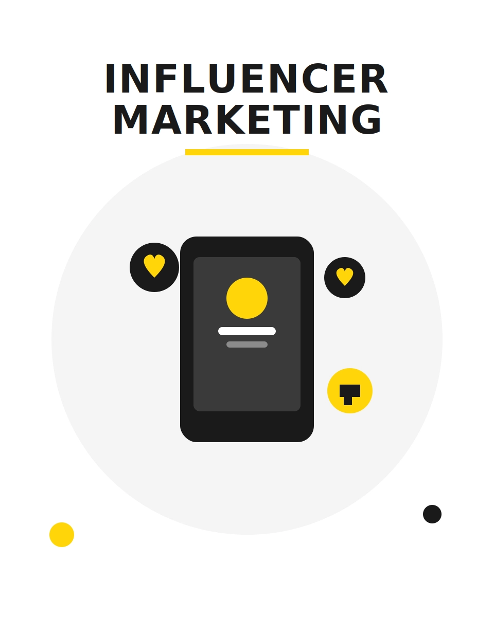 Influencer marketing service icon showing social media profile and engagement